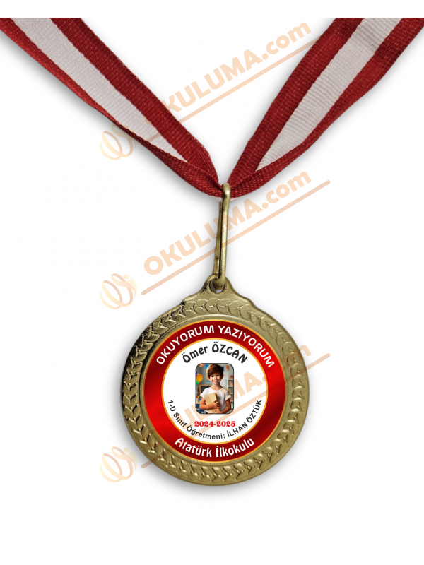 Okuyorum Yazıyorum Madalya (Model 2)