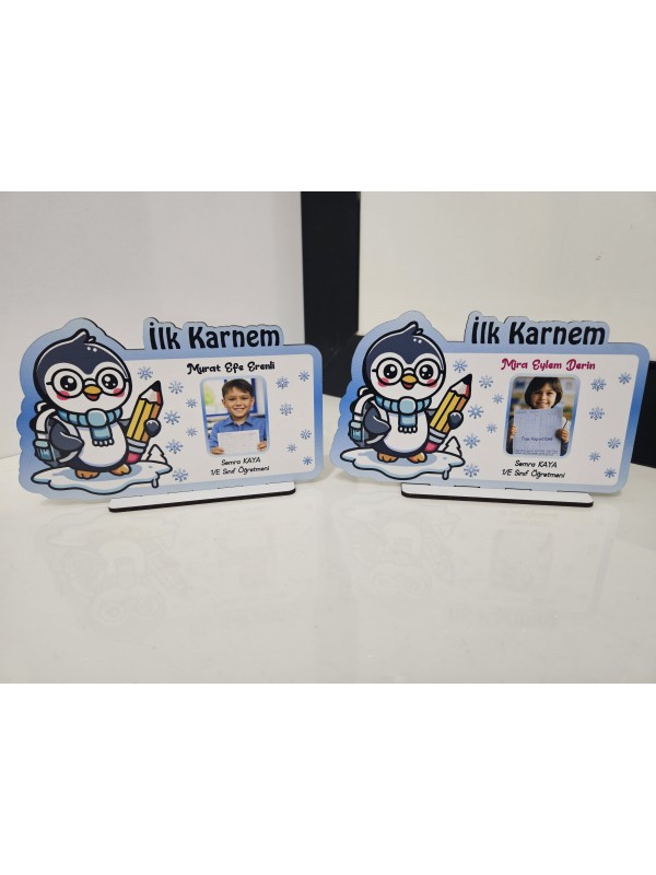 İlk Karnem Baskılı Plaket - Penguen