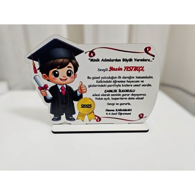 Mezuniyet Plaket Erkek Çocuk Figürü Baskılı …
