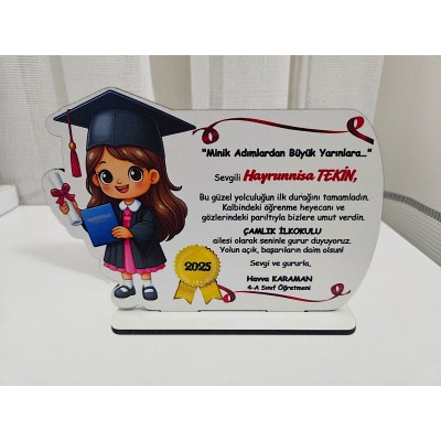 Mezuniyet Plaket Kız Çocuk Figürü Baskılı …