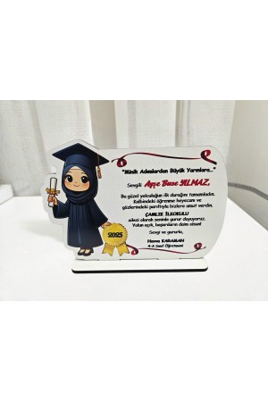 Mezuniyet Plaket Tesettürlü Kız Figürü Baskılı &hellip;