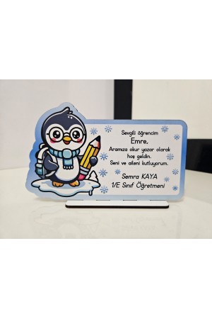 Okumaya Başladım Baskılı Plaket - Penguen&hellip;