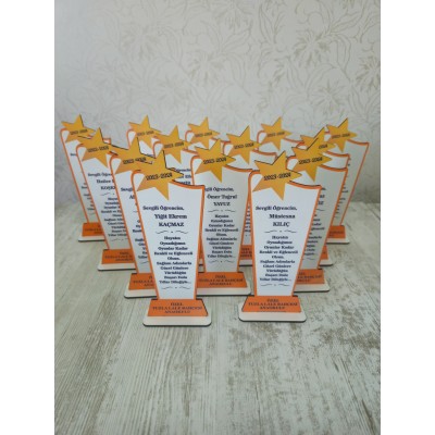 Yıldızlı Baskılı Plaket …