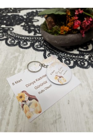 8 Mart Kadınlar Günü Hatırası Anahtarlık - Günebakan Kadın&hellip;